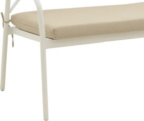 Σαλόνι Bonanza pakoworld σετ 4τμχ rattan μπεζ-αλουμίνιο λευκό