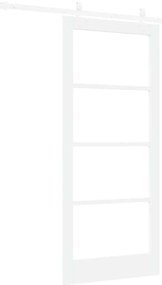 vidaXL Συρόμενη Πόρτα Λευκό 86 x 198.5 cm Ξύλο και μέταλλο