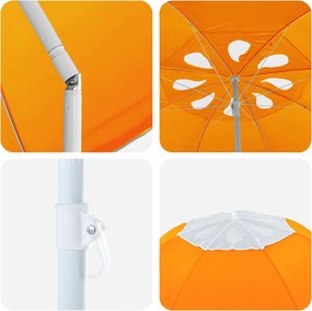 vidaXL Ομπρέλα Κήπου 240 cm 170T πολυεστέρας Πορτοκαλί