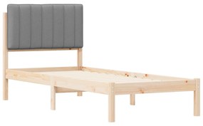 vidaXL Σκελετός Κρεβατιού με Επενδεδυμένο Κεφαλάρι Ανοιχτό γκρι