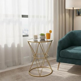 Βοηθητικό τραπέζι σαλονιού Vogarton Inart χρυσό 40x40x56εκ 40x40x56 εκ.