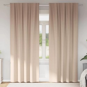 vidaXL Κουρτίνες με κουρτίνες 2 pcs Taupe Πολυεστέρας