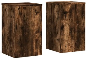 vidaXL Βάσεις Φυτών 2Τεμ. Καπνιστή Δρυς 30x30x50εκ. Επεξεργασμένο Ξύλο