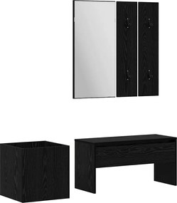 vidaXL Σετ επίπλων χωλ Επιτοίχιο με καθρέφτη 5 pcs Επεξεργασμένο ξύλο