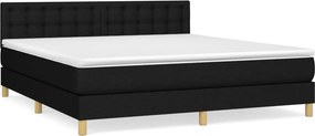 vidaXL Κρεβάτι Boxspring με Στρώμα Μαύρο 160x200 εκ. Υφασμάτινο