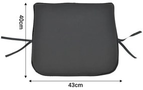 Μαξιλάρι καρέκλας Pildo μαύρο ύφασμα 43x40x3εκ 45x40x3 εκ.