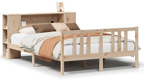 vidaXL Κρεβάτι Βιβλιοθήκη Χωρίς Στρώμα 120x200 εκ Μασίφ Ξύλο Πεύκο