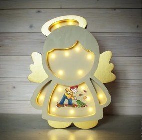 Intra απο ξύλο plywood 3mm-4mm πάχος - Φωτιστικό νύχτας Angel Kids Room 5mm Δίασταση 30x30 cm Intraeaxys-lopqj937