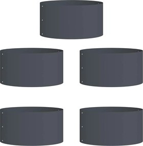 vidaXL Δακτύλιος γλάστρας 5 pcs Ανθρακί 40 x 40 x 20 cm