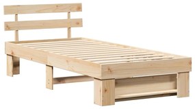 vidaXL Σκελετός Κρεβατιού Καφέ 80 x 200 cm Στερεά ξυλεία πεύκου