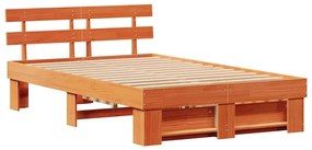 vidaXL Σκελετός Κρεβατιού Καφέ 140 x 190 cm Μασίφ ξύλο πεύκου