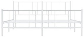 vidaXL Πλαίσιο Κρεβατιού με Κεφαλάρι&Ποδαρικό Λευκό 193x203εκ. Μέταλλο