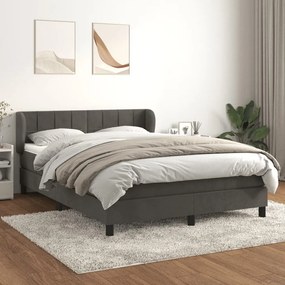 ΚΡΕΒΑΤΙ BOXSPRING ΜΕ ΣΤΡΩΜΑ ΣΚΟΥΡΟ ΓΚΡΙ 140X190 ΕΚ. ΒΕΛΟΥΔΙΝΟ 3127488