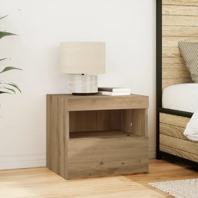 vidaXL Κομοδίνο με LED Φωτισμό Artisan Oak 50x40x45 εκ.