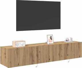 vidaXL Ντουλάπι Τηλεόρασης Τοίχου 2 pcs Artisan Oak 80 x 35 x 31 cm