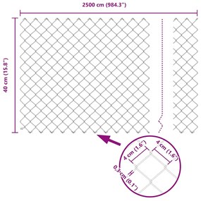 vidaXL Συρματόπλεγμα περίφραξης Πράσινο 25 x 0.4 m Μέταλλο