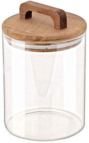 Δοχείο Αποθήκευσης Acacia 01-17477 10x10x14,8cm 650ml Natural-Clear Estia Ξύλο,Γυαλί