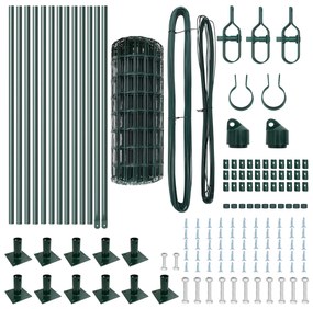 vidaXL Euro Fence με 13 φλαντζωτά δοκάρια 0.4x25 m γαλβανισμένος χάλυβας