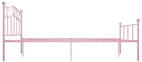 Πλαίσιο Κρεβατιού Ροζ 120 x 200 εκ. Μεταλλικό - Ροζ