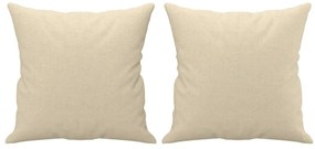 vidaXL Σετ Σαλονιού 2 Τεμαχίων Κρεμ Υφασμάτινο με Μαξιλάρια