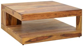 Τραπέζι Stolic pakoworld μασιφ ξύλο sheesham σε καρυδί απόχρωση 90x90x40εκ