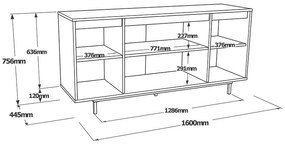 Μπουφές Jethro pakoworld sonoma-wenge 160x44.5x75.5εκ (1 τεμάχια)