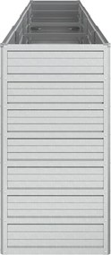 vidaXL Ζαρντινιέρα Υπερυψωμένη Ασημί 320x40x77 εκ. Γαλβανισμ. Χάλυβας