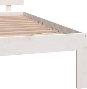 vidaXL Πλαίσιο Κρεβατιού Λευκό 150 x 200 εκ. Μασίφ Ξύλο King Size