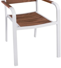 ΠΟΛΥΘΡΟΝΑ ΑΛΟΥΜΙΝΙΟΥ SAGA ΛΕΥΚΗ ΜΕ POLYWOOD HM5127.01 55x56x85Υ εκ.