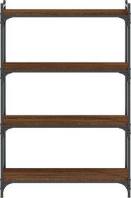 vidaXL Βιβλιοθήκη 4 Επιπέδων Καφέ Δρυς 80 x 30 x 120 εκ. Επεξεργ. Ξύλο