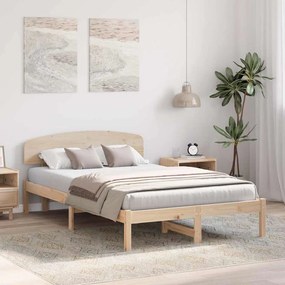 vidaXL Σκελετός Κρεβατιού Καφέ 120 x 200 cm Μασίφ ξύλο πεύκου