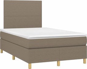 vidaXL Κρεβάτι Boxspring με Στρώμα Taupe 120x190 εκ. Υφασμάτινο