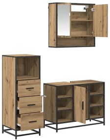 vidaXL Σετ Επίπλων Μπάνιου 3 pcs Artisan Oak Επεξεργασμένο ξύλο