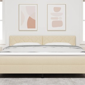 vidaXL LED Κεφαλάρι  Σχεδιασμός Διαμαντιών Κρεμ 180 εκ. Ύφασμα