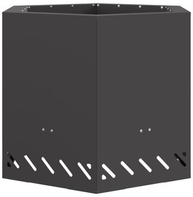 vidaXL Σαφής Φωτιά Χωρίς Καπνό Έξιγωνο Μαύρο 58x58x51 εκ Ατσάλι