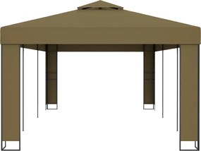 vidaXL Κιόσκι με Διπλή Οροφή Taupe 3 x 6 μ. 180 γρ/μ²