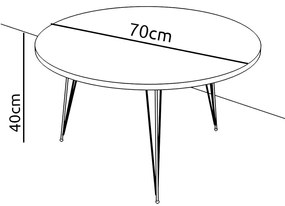 Τραπεζάκι Σαλονιού ArteLibre TAYO Δρυς Μοριοσανίδα/Μέταλλο Φ70x40cm