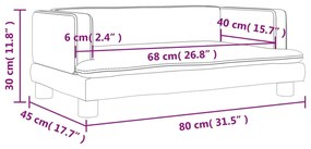 Καναπές Παιδικός Σκούρο Γκρι 80 x 45 x 30 εκ. από Βελούδο - Γκρι