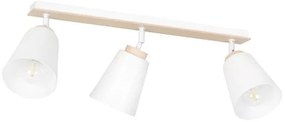 Σποτ Φωτιστικό Οροφής 3xE27 Ατσάλι-Ξύλο ATLAS Made in Poland Emibig-724/3-Λευκό 724/3