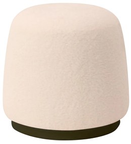 Σκαμπό ArteLibre NEPENTHES Με Ξύλινη Βάση Μπεζ Ύφασμα Teddy 43x43x36cm-14940005
