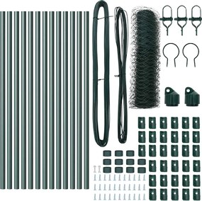 vidaXL Στύλος Περιφράξεων Πράσινο 25 x 0,5 μ (50 mm πλέγμα) Ατσάλι