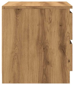 Κομοδίνο Αρτισιανή Δρυς 50x40x43.5 εκ. από Επεξεργασμένο Ξύλο - Καφέ
