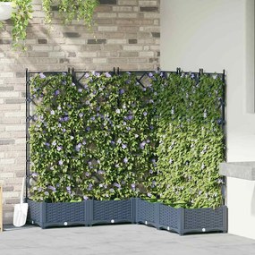 vidaXL Κηποτινάκι με Τρέλα 5 pcs Γκρι 120 x 120 x 125.5 εκ. PP