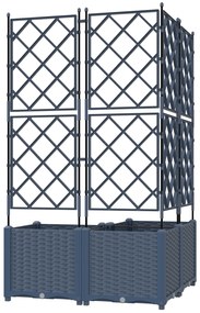 vidaXL Γλάστρα Κήπου με Πέργκολα 3 τεμ Γκρι 80x80x143 εκ