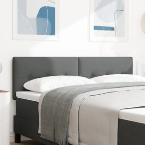 vidaXL Κεφαλάρι Με Κουμπιά Σκούρο Γκρι 160 εκ Υφασμα