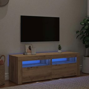 vidaXL Έπιπλο Τηλεόρασης με LED Αρτισιανή Δρυς 120x35x40 εκ Επεξ.Ξύλο