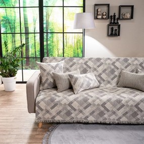Ριχτάρι Bronx 07 Greige Teoran Διθέσιο 180x250cm Acrylic,Cotton,Polyester