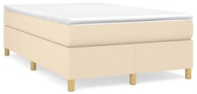 vidaXL Κρεβάτι Boxspring με Στρώμα Κρεμ 120x190 εκ. Υφασμάτινο