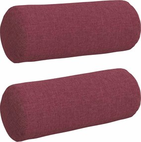 vidaXL Μαξιλάρια Στήριγμα 2 pcs Κόκκινο Ø 15 x 40 εκ ύφασμα