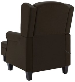 vidaXL Πολυθρόνα Μασάζ Σκούρο Καφέ Υφασμάτινη με Υποπόδιο